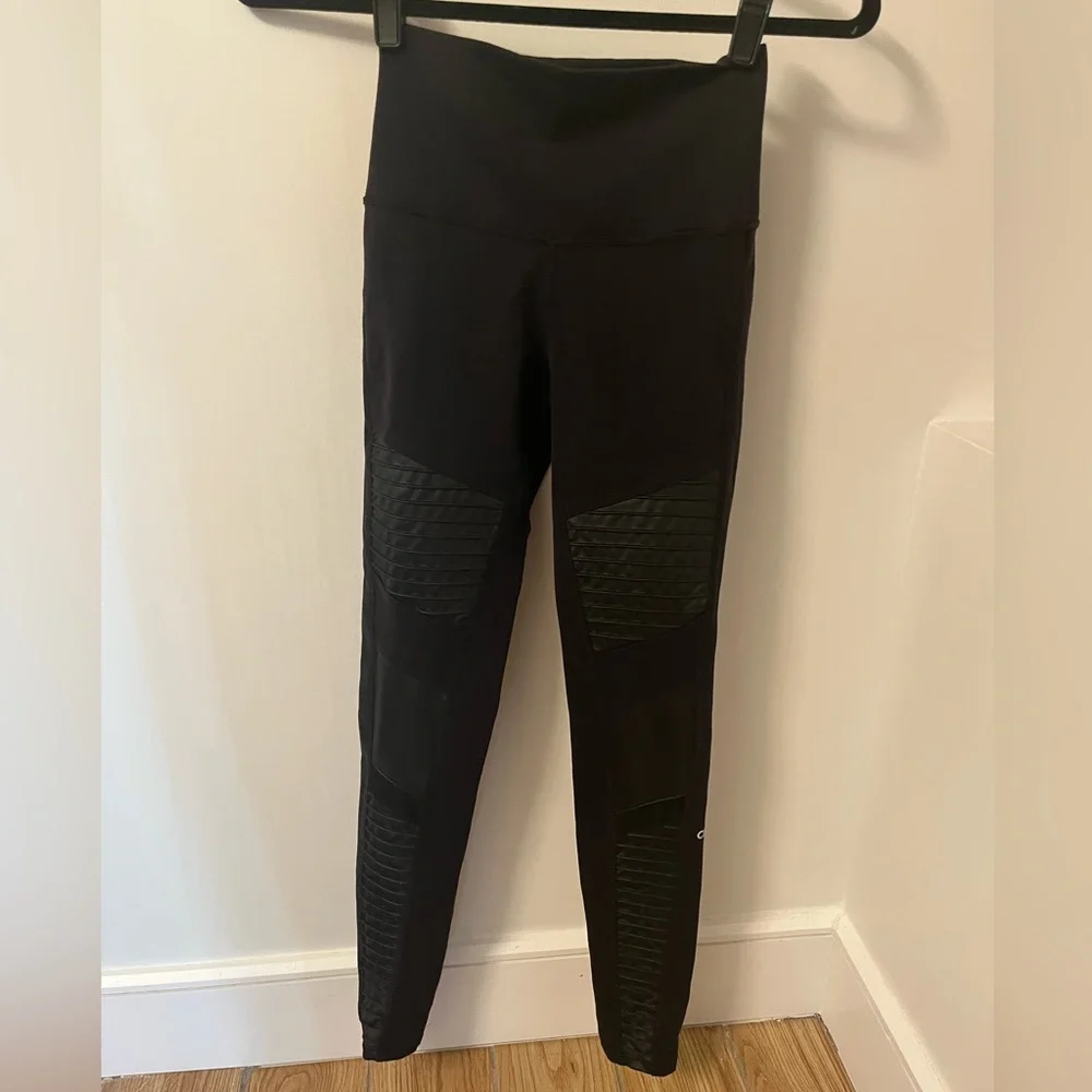 Alo Yoga Black High-Waist Moto Legging